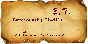 Bardiovszky Timót névjegykártya